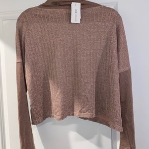 Swoop neck sweater in mauve